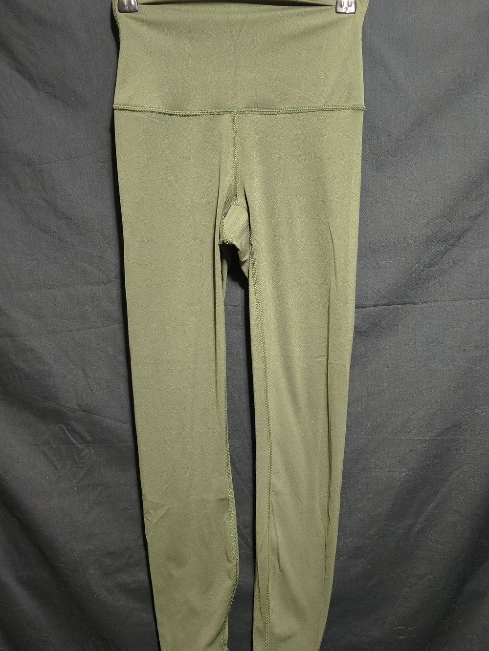 High-Waist Olive Green Stretch Leggings